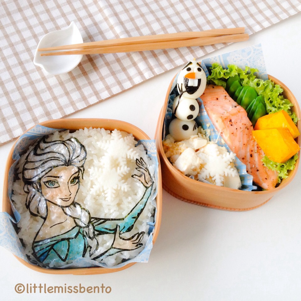 雪の女王のキャラ弁