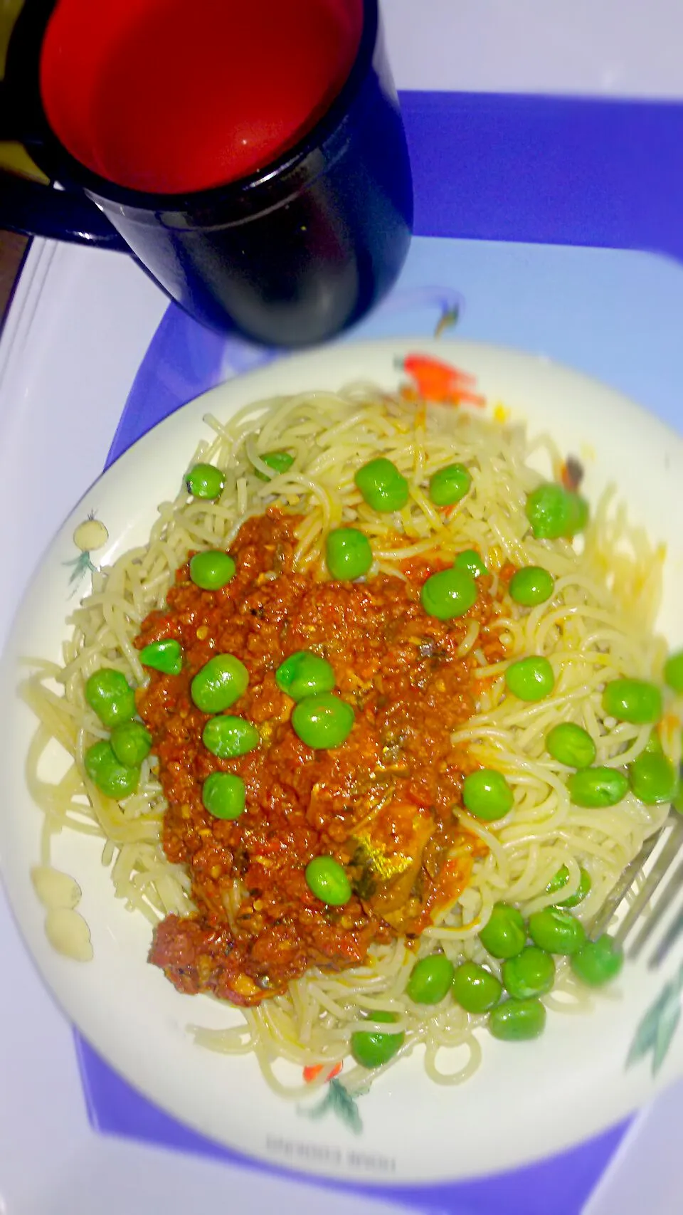 Spaghetti, corn beef and sardine stew.|Jenniferさん