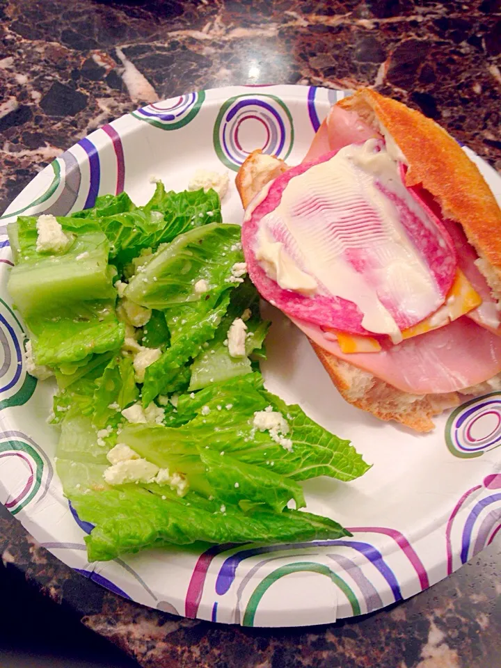 salad and a HEALTHY SANDWICH.|fat anaさん