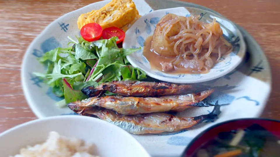 焼き魚定食【ししゃも】|プチテンよすさん