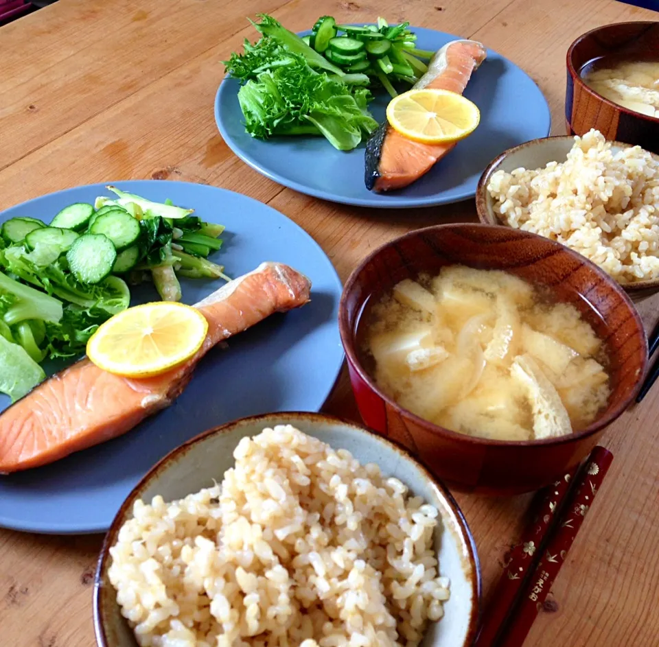 鮭で朝ごはん|まっきーさん