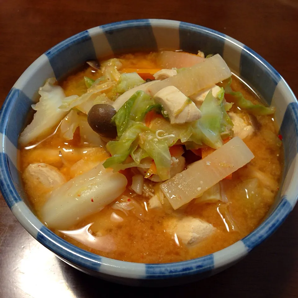 味噌煮込みうどん+キムチ|愛ペガさん