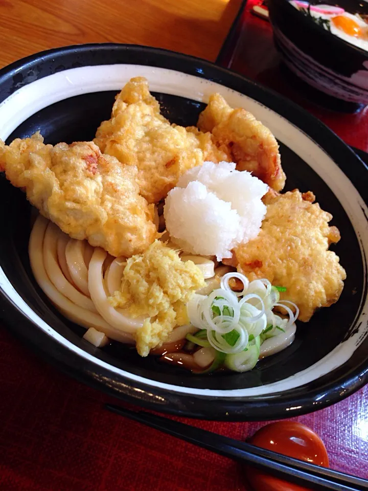 冷やしとり天うどん|ま。さん