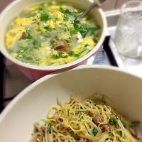 塩焼きそばと玉子スープ