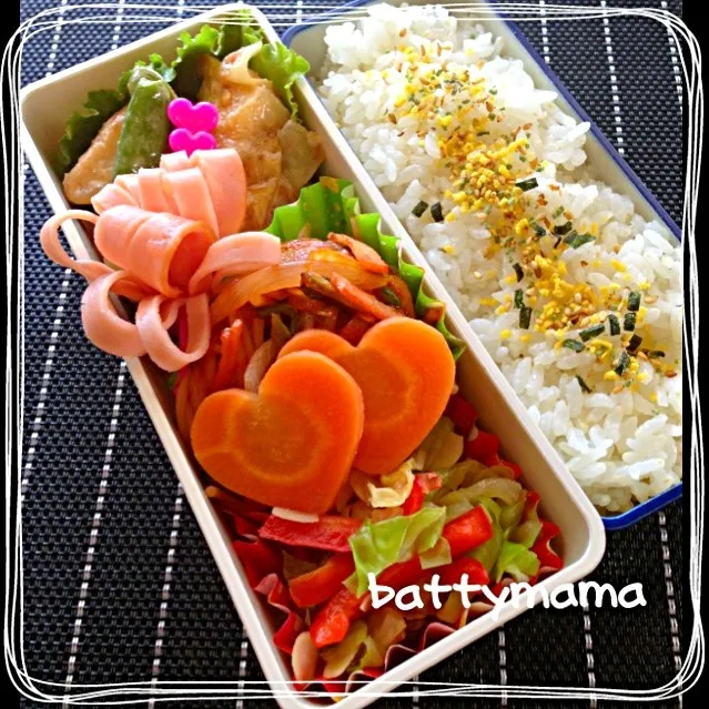 フライパンひとつで♡とりマヨネーズ弁当〜☆battymamaのしあわせになるお弁当☆|ばってぃーまま＠♪さん