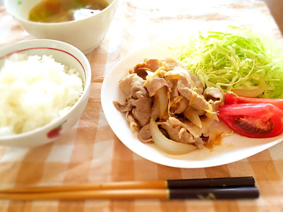 本日のおうちランチ＊生姜焼き定食|SAJAさん