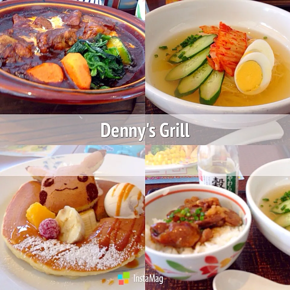 Lunch out at Denny's Beefstew, Soumen, Pancake for Kids|C_Lynneさん