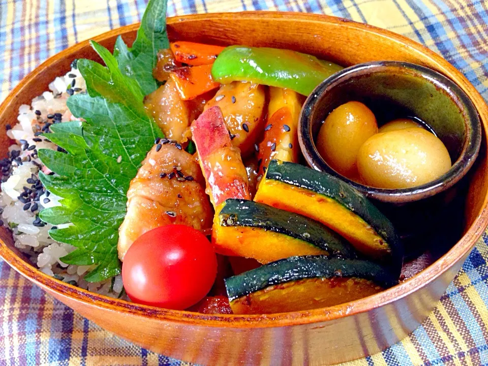 さつまいもと鶏肉の甘酢あん弁当 〜みたらし団子を添えて〜|Makiさん