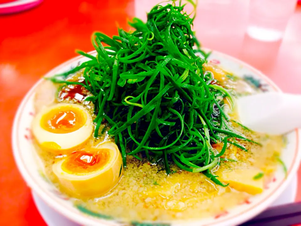 九条ネギ 味玉 背脂醤油ラーメン💚|きゅうちゃんさん