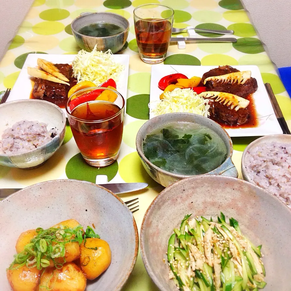 Snapdishの料理写真:はい、晩飯っヽ(•̀ω•́ )ゝ✧|うさ爺さん