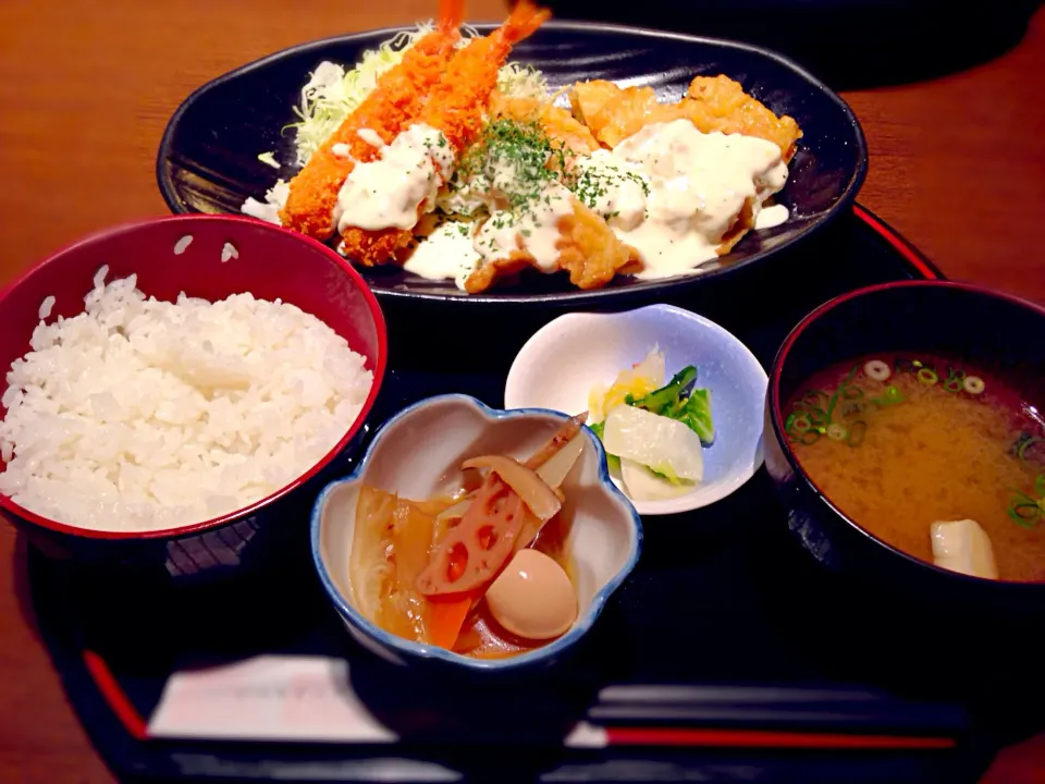 🍤海老フライ＆🍖チキン南蛮🍚|マニラ男さん