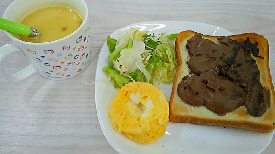 焼きチョコ風トーストの朝御飯。|ぱんださん