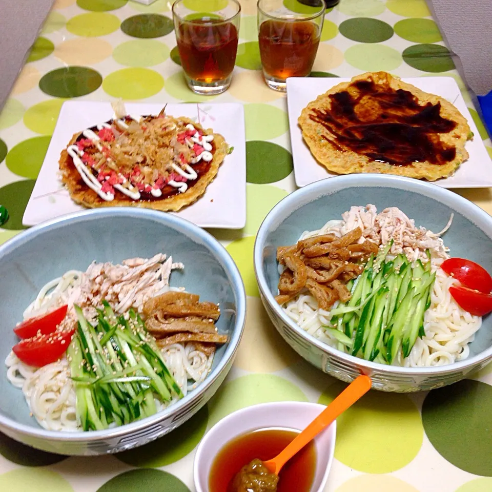 今日の晩飯は粉もん祭ʕ•̫͡•ʔ|うさ爺さん