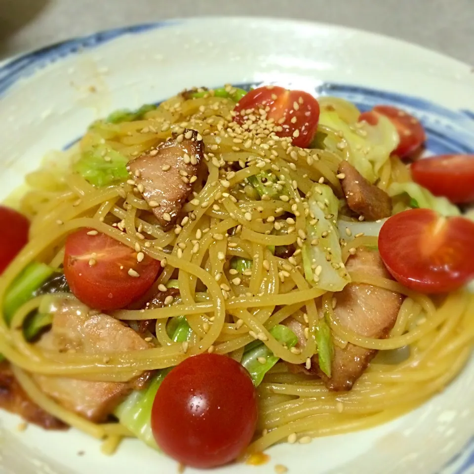 豚バラ叉焼のパスタ|ごるびーさん