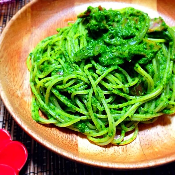 こってりなのに爽やか！ほうれん草とベーコンのGreenパスタ。|Sachi5ynさん