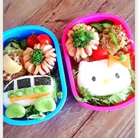 Snapdishの料理写真:長男＆長女のお弁当|enya akiyoさん