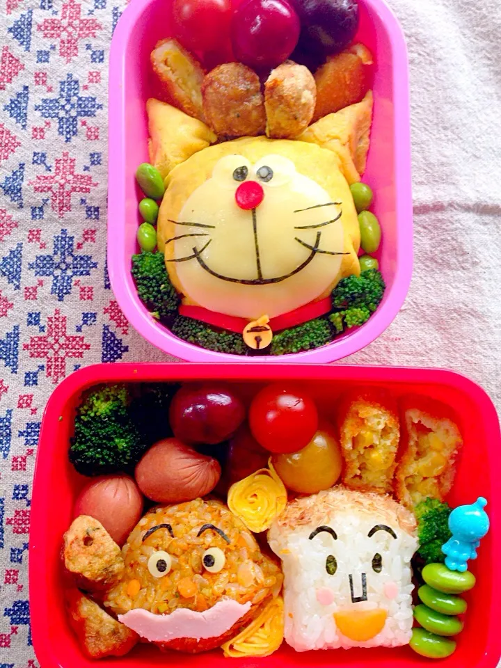 Lunch box☆Currypan man&Syokupan-man🍛🍞ｶﾚｰﾊﾟﾝﾏﾝ&食ﾊﾟﾝﾏﾝ&Doraemon❗ﾄﾞﾗえもん|🌈Ami🍻さん