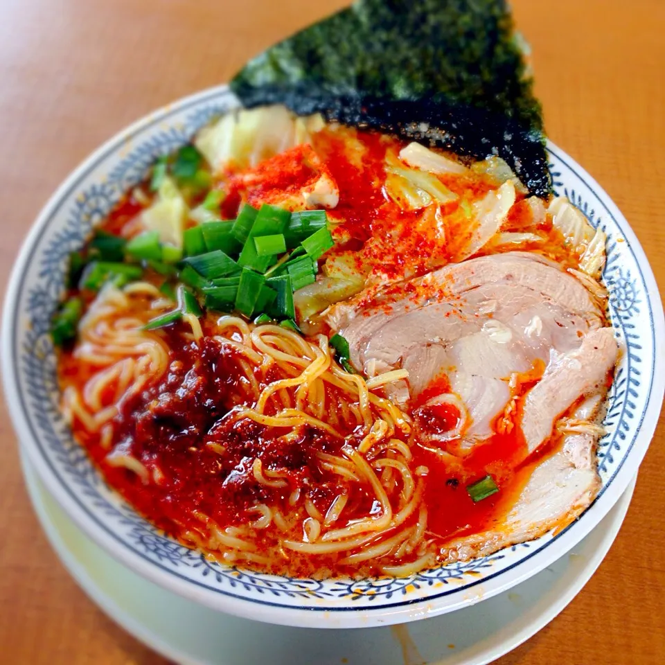 ＠二代目 丸源「激辛きゃべとんラーメン・普通盛り！(^-^)」|TETSU♪😋さん