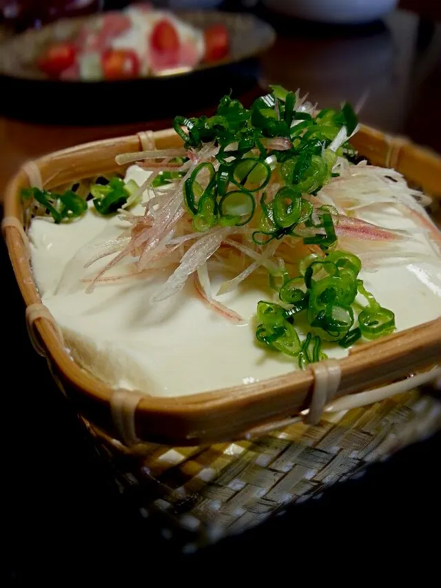 ざる豆腐    茗荷と食べる。|ふりるさん