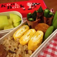 Snapdishの料理写真:お弁当&デザートのメロン|はせがわ まゆみさん