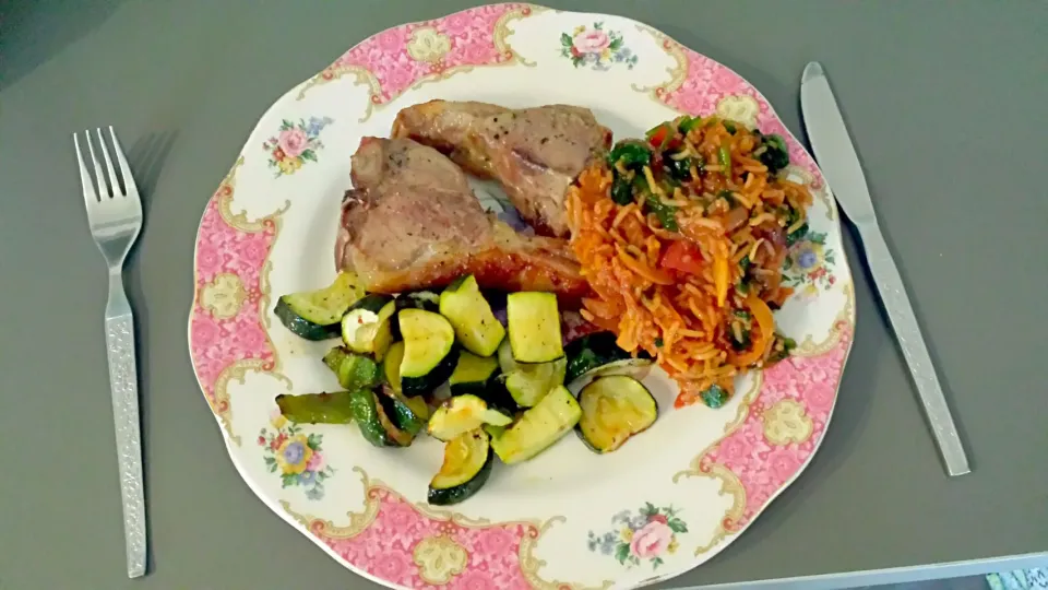 Turkish spinach rice and lamb chops|chandu patilさん