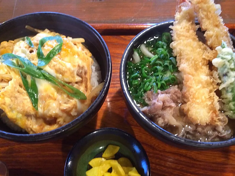 カツ丼と天ぷら肉うどんのセット|buhizouさん