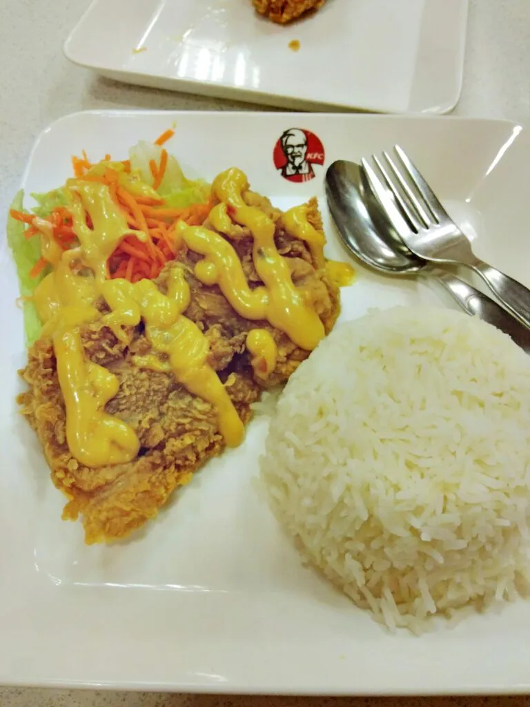 KFC chicken lemon  with rice|cherryさん