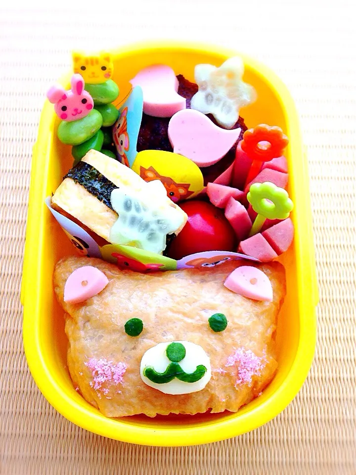 Snapdishの料理写真:おいなり クマちゃん お弁当|ひなうたさん