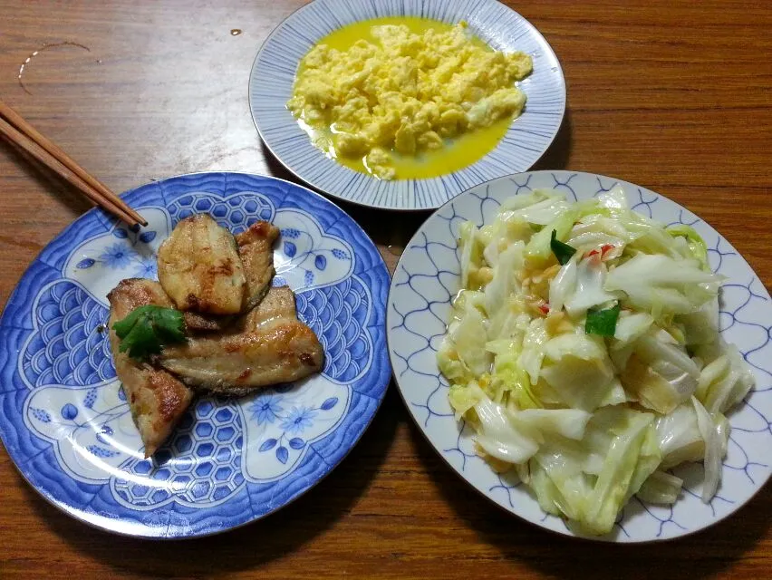 Snapdishの料理写真:心情好煎魚，奶油蛋，爆炒高麗|來呷飯さん