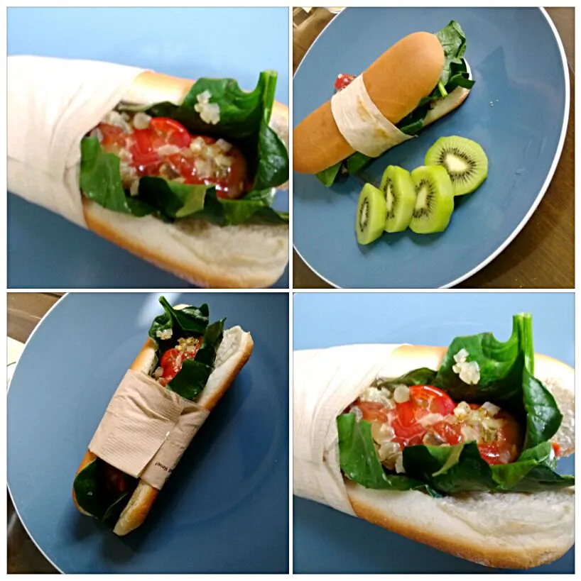 spinach hotdog|parkjoheeさん