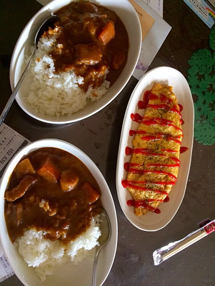 カレー チーズオムレツ|ぽんいおさん