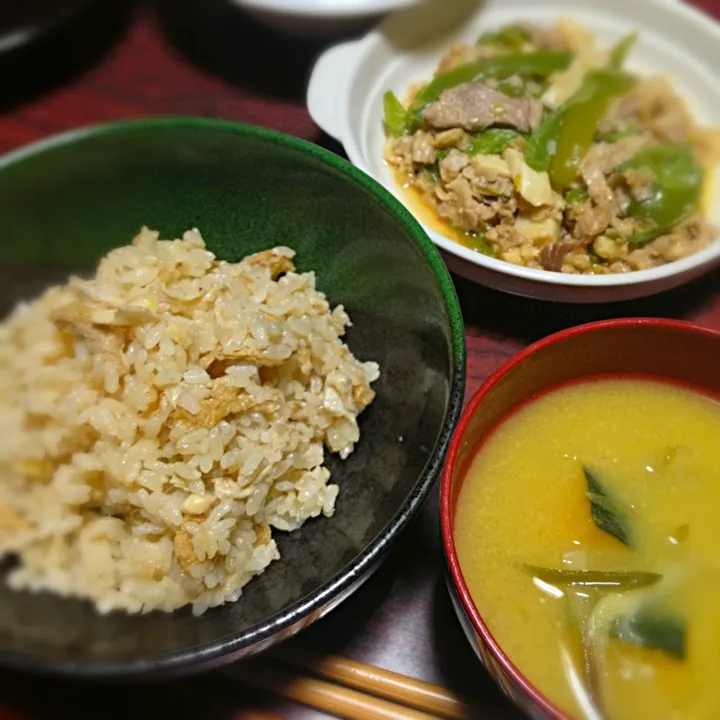 たけのこご飯＆かぼちゃとミョウガの味噌汁|ともえさん