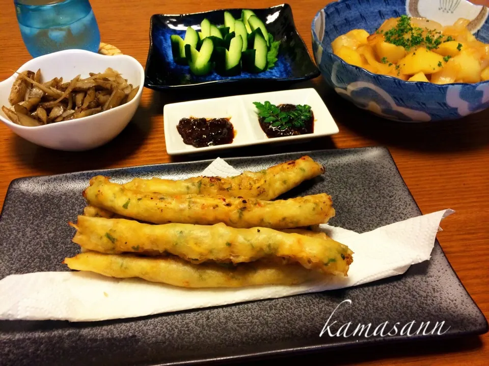 海老のカレー風味春巻♪ジャガイモ バター風味♪…など|かまさん