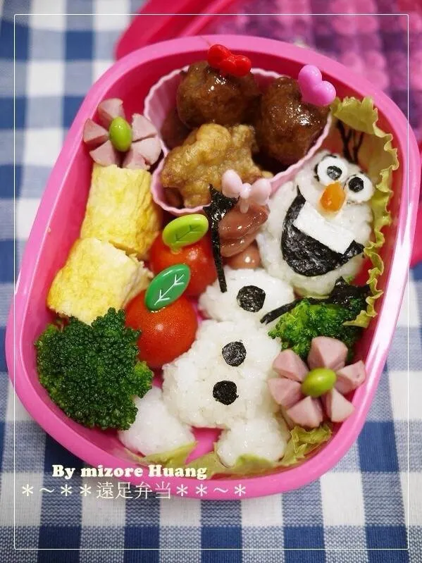 Snapdishの料理写真:アナと雪の女王♡オラフ弁当(長女の遠足弁当)|みぞれっちさん