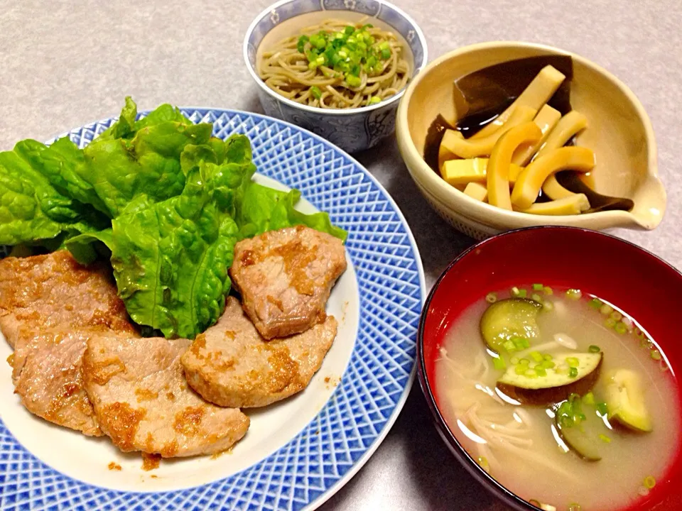 豚の生姜焼きの晩ご飯|Orie Uekiさん