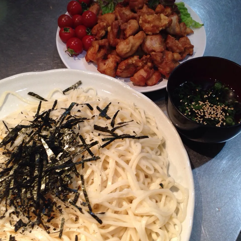 冷うどん&鶏のから揚げ|seiko Oさん