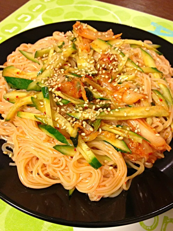 Snapdishの料理写真:素麺でビビン麺風|so-saさん