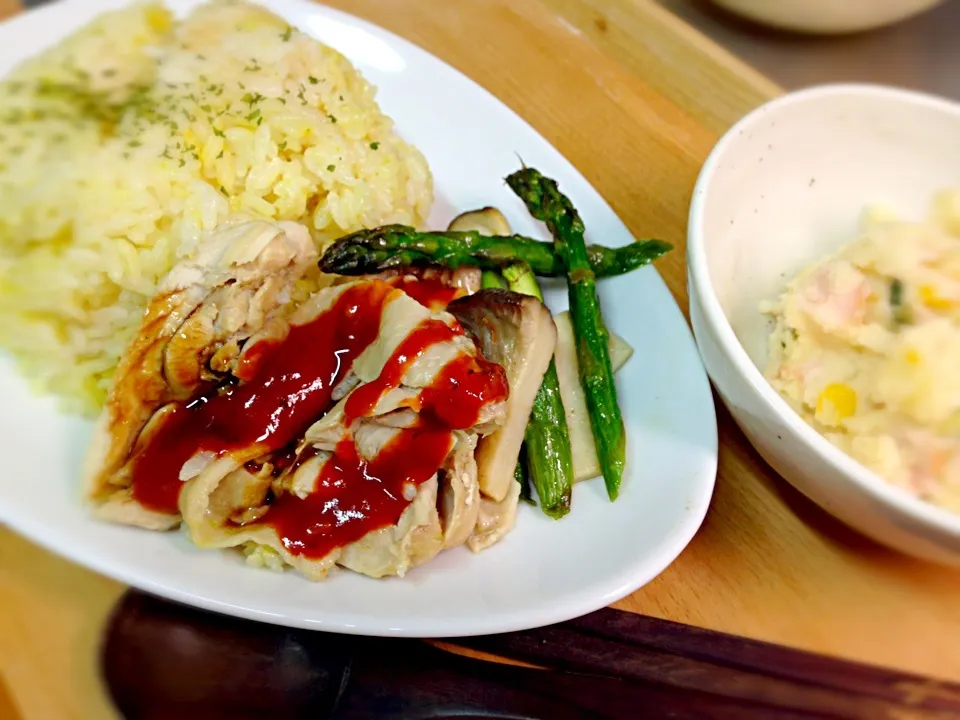 くららさんのシンガポールチキンライスカレー風味☆|ひよさん