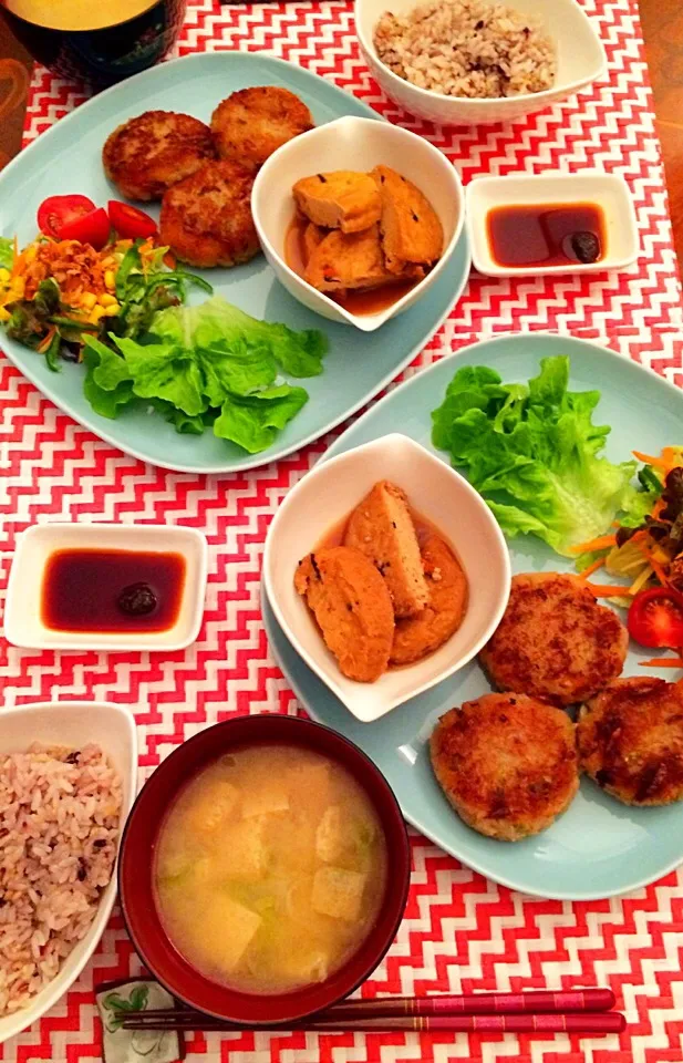 今夜は がんもどきの煮物と桜海老🍤もちもち蓮根🍘 十六穀米🍚|chieさん