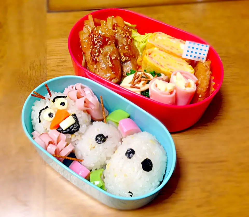 Snapdishの料理写真:初キャラ弁‼ アナ雪、オラフ弁当( ´ ▽ ` )ﾉ|くりちさん