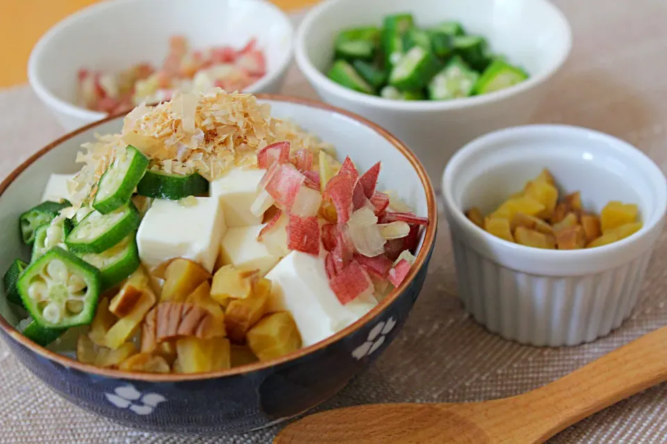 冷奴丼に癒してもらう(*´▽｀*) #ﾃｷﾄｰでも大概美味しく作れる料理|ちびめがさん