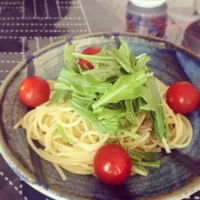 Snapdishの料理写真:療養中でも作れる！水菜とツナのパスタ|ゆういちさん