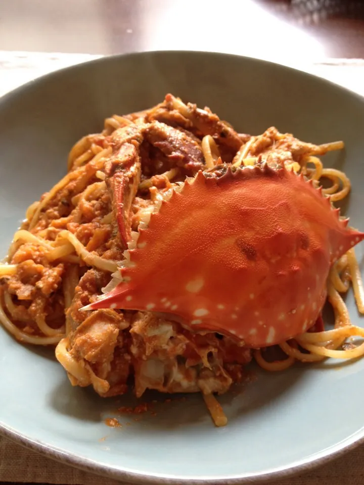 Linguine with blue crab in tomato cream sauce|Masayo Nさん