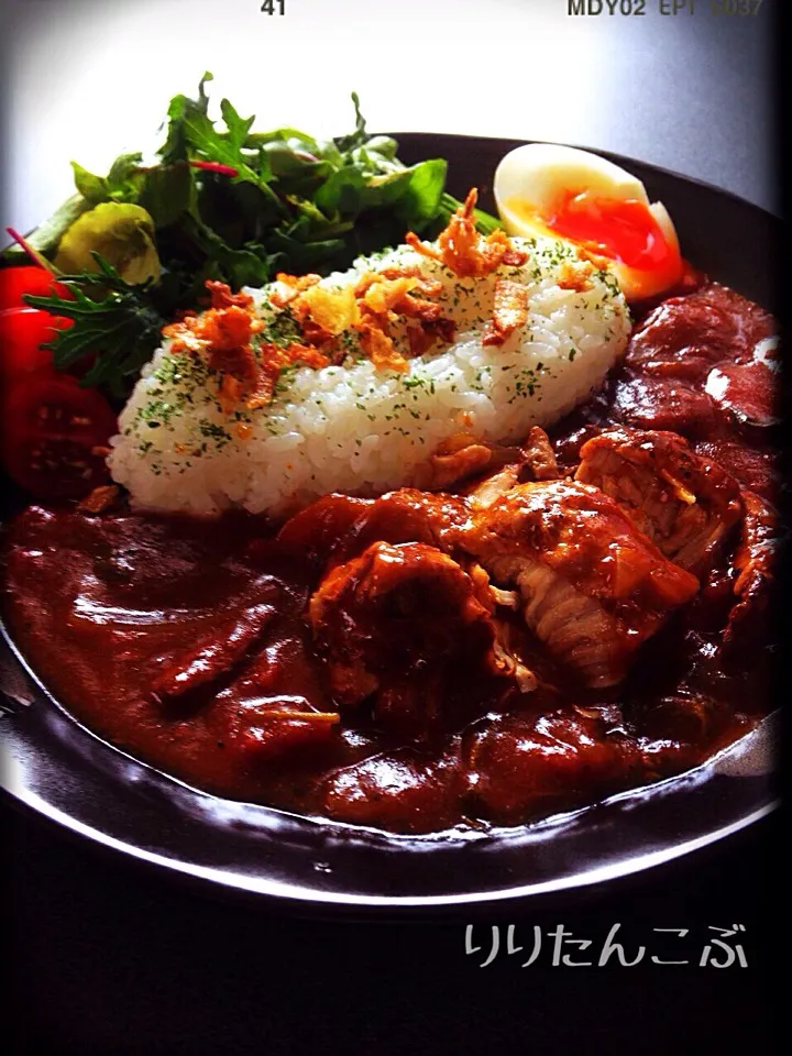 【取扱注意😅】炊飯器で作ったほっろほろ鶏ももシチュー🍖をカレー風味に😍|りりたんこぶさん