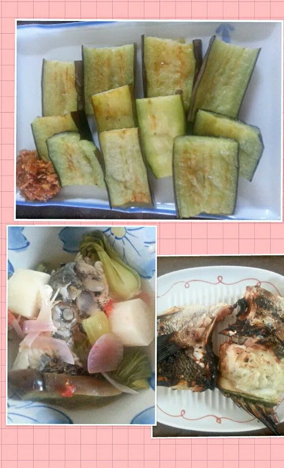 grilled & broiled fish#fried eggplant w/shrimp paste|Miki Jorierose Obispoさん