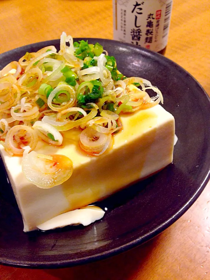 薬味盛り丸亀製麺のだし醤油かけ冷奴|中華蕎麦 銀時さん