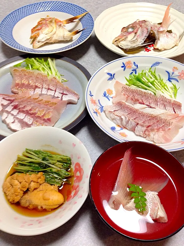 Snapdishの料理写真:真鯛と連子鯛！釣れたよ。|Orie Uekiさん