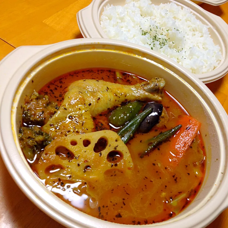 Snapdishの料理写真:Curry&CafeGoonies チキンカレー激辛|カウンター嬢さん