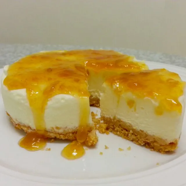 Cheese cake with apricot source, non using gelatin|korinoさん