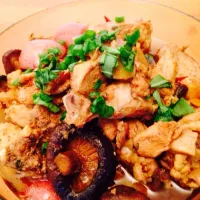 sesame oil chicken potato and mushroom|Cindy Fengさん